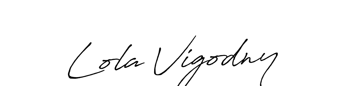 Also You can easily find your signature by using the search form. We will create Lola Vigodny name handwritten signature images for you free of cost using Antro_Vectra_Bolder sign style. Lola Vigodny signature style 7 images and pictures png