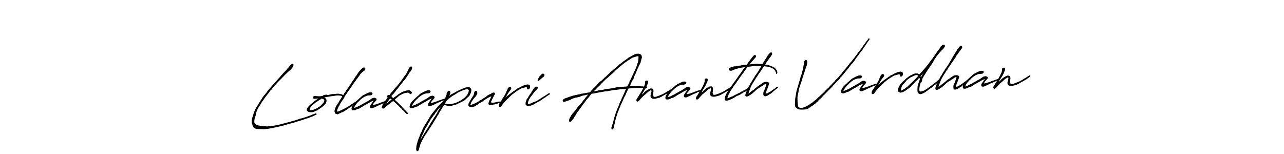 How to make Lolakapuri Ananth Vardhan name signature. Use Antro_Vectra_Bolder style for creating short signs online. This is the latest handwritten sign. Lolakapuri Ananth Vardhan signature style 7 images and pictures png