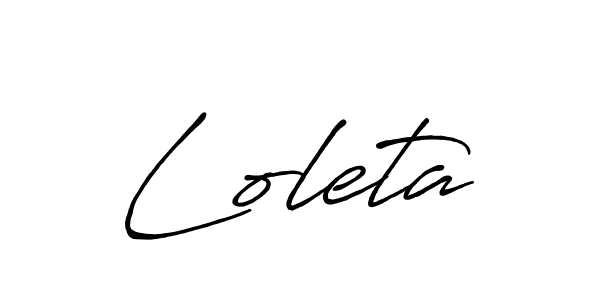 Design your own signature with our free online signature maker. With this signature software, you can create a handwritten (Antro_Vectra_Bolder) signature for name Loleta. Loleta signature style 7 images and pictures png