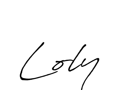 How to make Loly name signature. Use Antro_Vectra_Bolder style for creating short signs online. This is the latest handwritten sign. Loly signature style 7 images and pictures png