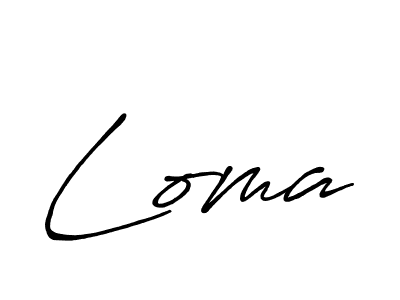 Make a beautiful signature design for name Loma. With this signature (Antro_Vectra_Bolder) style, you can create a handwritten signature for free. Loma signature style 7 images and pictures png