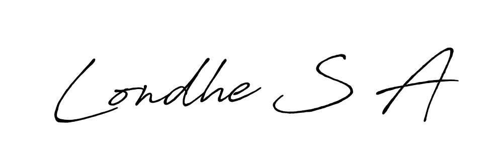 if you are searching for the best signature style for your name Londhe S A. so please give up your signature search. here we have designed multiple signature styles  using Antro_Vectra_Bolder. Londhe S A signature style 7 images and pictures png