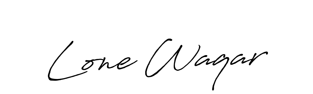 Lone Waqar stylish signature style. Best Handwritten Sign (Antro_Vectra_Bolder) for my name. Handwritten Signature Collection Ideas for my name Lone Waqar. Lone Waqar signature style 7 images and pictures png