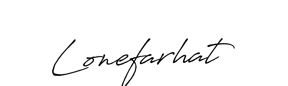 Create a beautiful signature design for name Lonefarhat. With this signature (Antro_Vectra_Bolder) fonts, you can make a handwritten signature for free. Lonefarhat signature style 7 images and pictures png