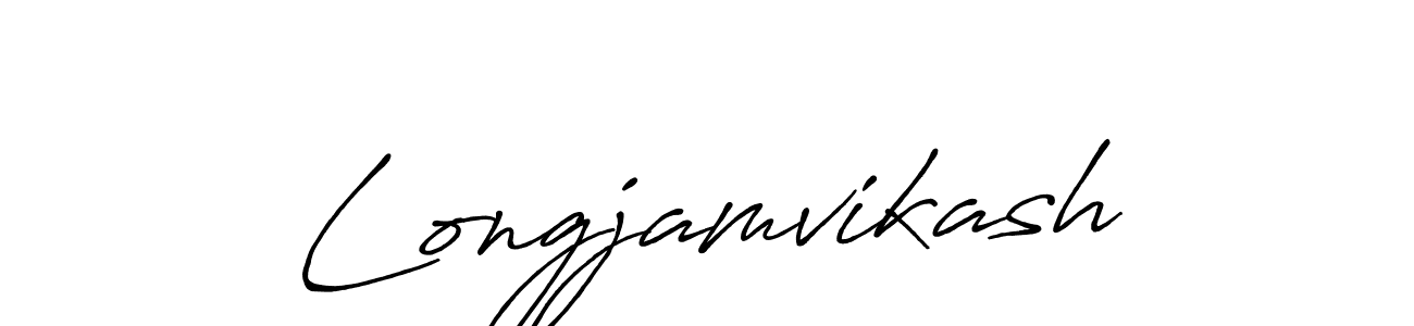 Also we have Longjamvikash name is the best signature style. Create professional handwritten signature collection using Antro_Vectra_Bolder autograph style. Longjamvikash signature style 7 images and pictures png