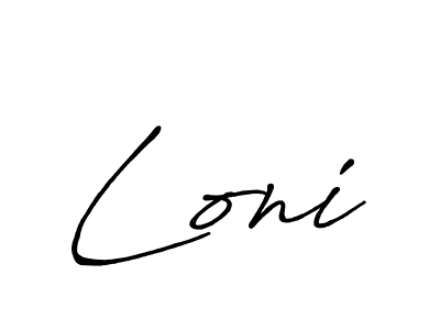 Create a beautiful signature design for name Loni. With this signature (Antro_Vectra_Bolder) fonts, you can make a handwritten signature for free. Loni signature style 7 images and pictures png