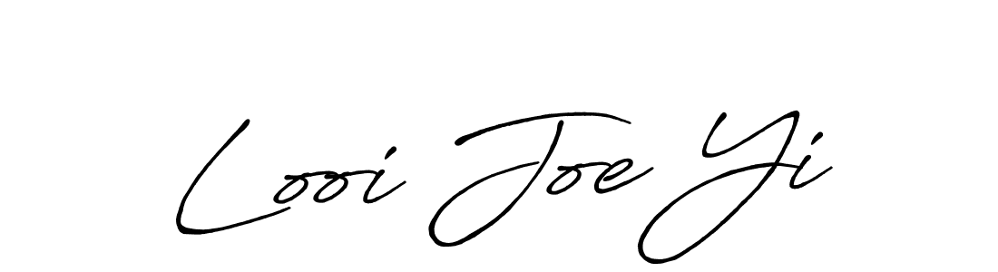 Create a beautiful signature design for name Looi Joe Yi. With this signature (Antro_Vectra_Bolder) fonts, you can make a handwritten signature for free. Looi Joe Yi signature style 7 images and pictures png