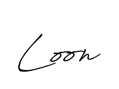 Make a beautiful signature design for name Loon. With this signature (Antro_Vectra_Bolder) style, you can create a handwritten signature for free. Loon signature style 7 images and pictures png