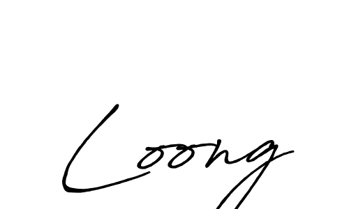 Create a beautiful signature design for name Loong. With this signature (Antro_Vectra_Bolder) fonts, you can make a handwritten signature for free. Loong signature style 7 images and pictures png