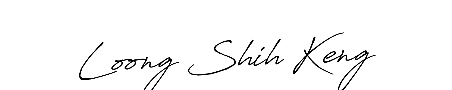Antro_Vectra_Bolder is a professional signature style that is perfect for those who want to add a touch of class to their signature. It is also a great choice for those who want to make their signature more unique. Get Loong Shih Keng name to fancy signature for free. Loong Shih Keng signature style 7 images and pictures png