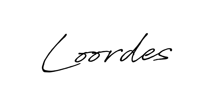 How to make Loordes name signature. Use Antro_Vectra_Bolder style for creating short signs online. This is the latest handwritten sign. Loordes signature style 7 images and pictures png