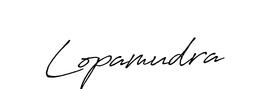 Make a beautiful signature design for name Lopamudra. With this signature (Antro_Vectra_Bolder) style, you can create a handwritten signature for free. Lopamudra signature style 7 images and pictures png