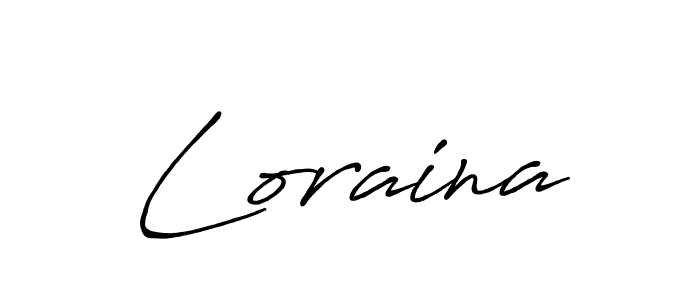 Make a beautiful signature design for name Loraina. With this signature (Antro_Vectra_Bolder) style, you can create a handwritten signature for free. Loraina signature style 7 images and pictures png