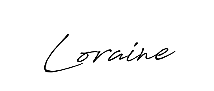 Make a beautiful signature design for name Loraine. With this signature (Antro_Vectra_Bolder) style, you can create a handwritten signature for free. Loraine signature style 7 images and pictures png