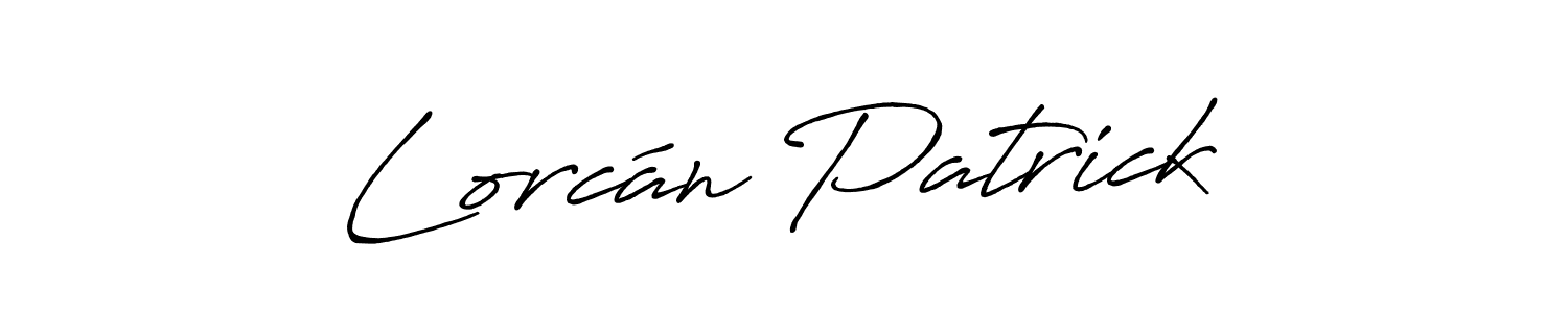 You should practise on your own different ways (Antro_Vectra_Bolder) to write your name (Lorcán Patrick) in signature. don't let someone else do it for you. Lorcán Patrick signature style 7 images and pictures png