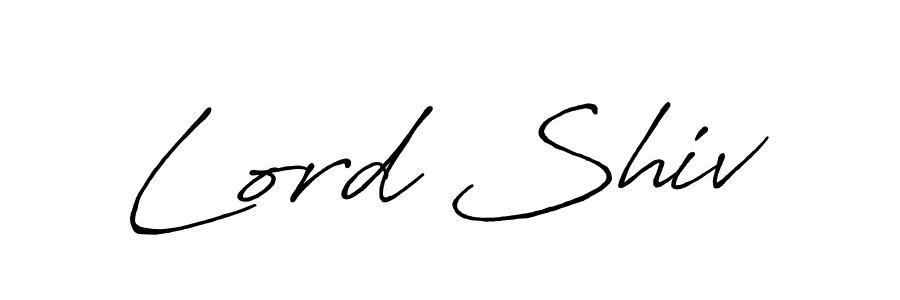 Use a signature maker to create a handwritten signature online. With this signature software, you can design (Antro_Vectra_Bolder) your own signature for name Lord Shiv. Lord Shiv signature style 7 images and pictures png