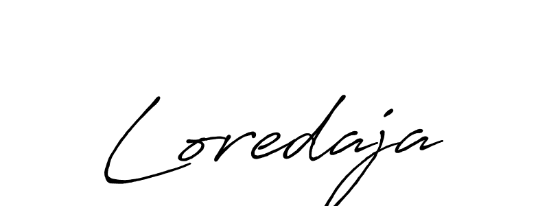 Design your own signature with our free online signature maker. With this signature software, you can create a handwritten (Antro_Vectra_Bolder) signature for name Loredaja. Loredaja signature style 7 images and pictures png