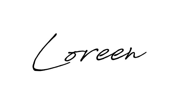 Make a beautiful signature design for name Loreen. With this signature (Antro_Vectra_Bolder) style, you can create a handwritten signature for free. Loreen signature style 7 images and pictures png