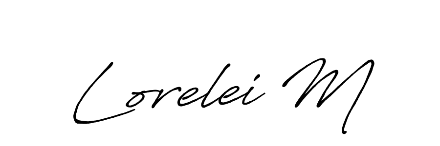 It looks lik you need a new signature style for name Lorelei M. Design unique handwritten (Antro_Vectra_Bolder) signature with our free signature maker in just a few clicks. Lorelei M signature style 7 images and pictures png