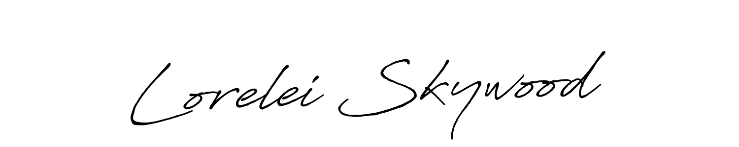 if you are searching for the best signature style for your name Lorelei Skywood. so please give up your signature search. here we have designed multiple signature styles  using Antro_Vectra_Bolder. Lorelei Skywood signature style 7 images and pictures png