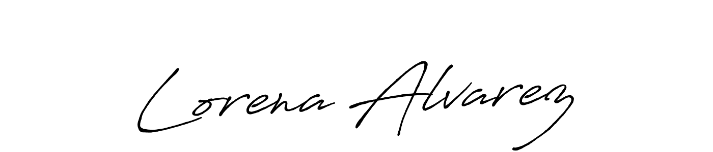 How to make Lorena Alvarez name signature. Use Antro_Vectra_Bolder style for creating short signs online. This is the latest handwritten sign. Lorena Alvarez signature style 7 images and pictures png