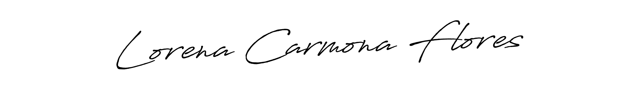 Make a beautiful signature design for name Lorena Carmona Flores. With this signature (Antro_Vectra_Bolder) style, you can create a handwritten signature for free. Lorena Carmona Flores signature style 7 images and pictures png