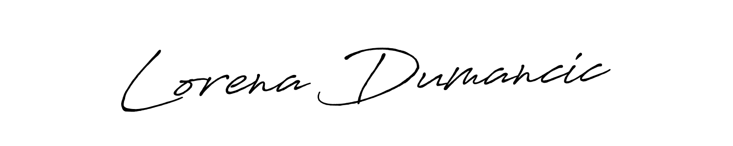 How to make Lorena Dumancic signature? Antro_Vectra_Bolder is a professional autograph style. Create handwritten signature for Lorena Dumancic name. Lorena Dumancic signature style 7 images and pictures png