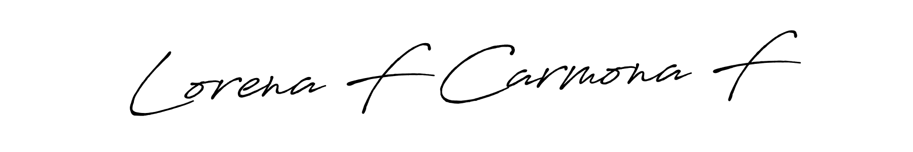 Create a beautiful signature design for name Lorena F Carmona F. With this signature (Antro_Vectra_Bolder) fonts, you can make a handwritten signature for free. Lorena F Carmona F signature style 7 images and pictures png