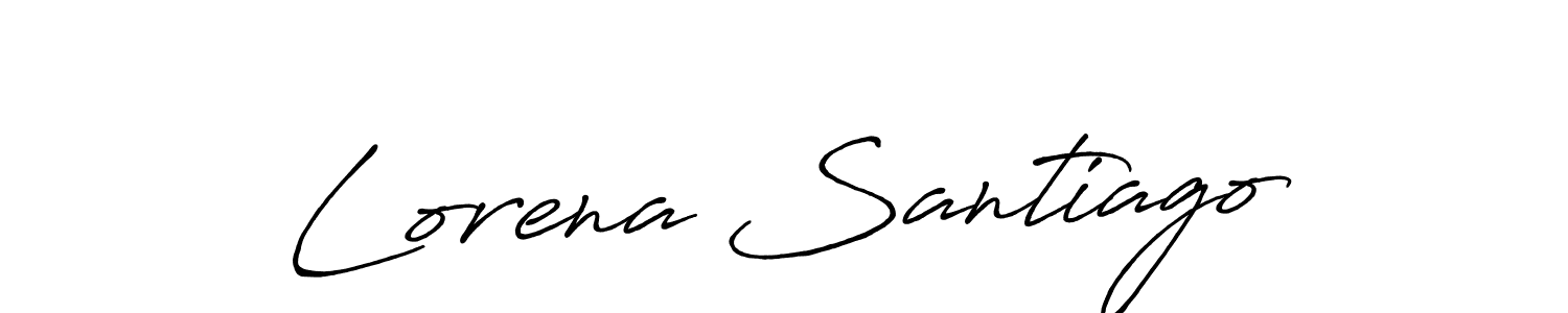 Create a beautiful signature design for name Lorena Santiago. With this signature (Antro_Vectra_Bolder) fonts, you can make a handwritten signature for free. Lorena Santiago signature style 7 images and pictures png
