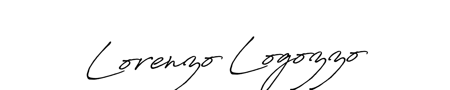Create a beautiful signature design for name Lorenzo Logozzo. With this signature (Antro_Vectra_Bolder) fonts, you can make a handwritten signature for free. Lorenzo Logozzo signature style 7 images and pictures png