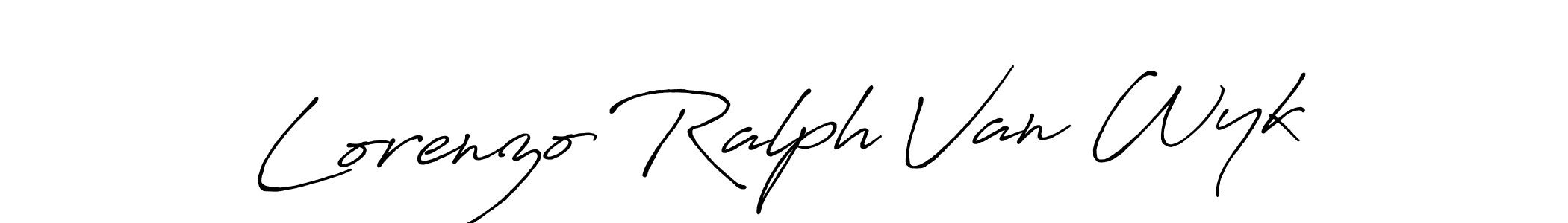 Use a signature maker to create a handwritten signature online. With this signature software, you can design (Antro_Vectra_Bolder) your own signature for name Lorenzo Ralph Van Wyk. Lorenzo Ralph Van Wyk signature style 7 images and pictures png