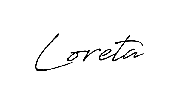 Loreta stylish signature style. Best Handwritten Sign (Antro_Vectra_Bolder) for my name. Handwritten Signature Collection Ideas for my name Loreta. Loreta signature style 7 images and pictures png