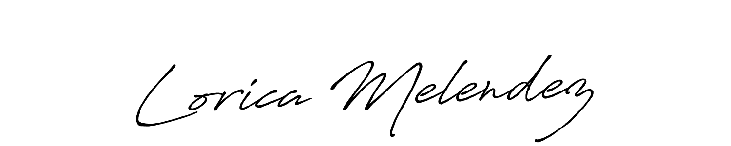 Make a beautiful signature design for name Lorica Melendez. With this signature (Antro_Vectra_Bolder) style, you can create a handwritten signature for free. Lorica Melendez signature style 7 images and pictures png