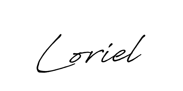 Also we have Loriel name is the best signature style. Create professional handwritten signature collection using Antro_Vectra_Bolder autograph style. Loriel signature style 7 images and pictures png