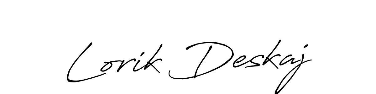 Design your own signature with our free online signature maker. With this signature software, you can create a handwritten (Antro_Vectra_Bolder) signature for name Lorik Deskaj. Lorik Deskaj signature style 7 images and pictures png