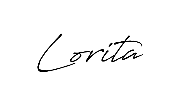 How to make Lorita signature? Antro_Vectra_Bolder is a professional autograph style. Create handwritten signature for Lorita name. Lorita signature style 7 images and pictures png