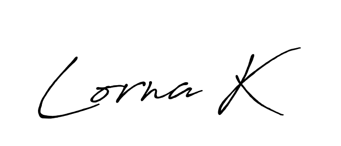 Create a beautiful signature design for name Lorna K. With this signature (Antro_Vectra_Bolder) fonts, you can make a handwritten signature for free. Lorna K signature style 7 images and pictures png