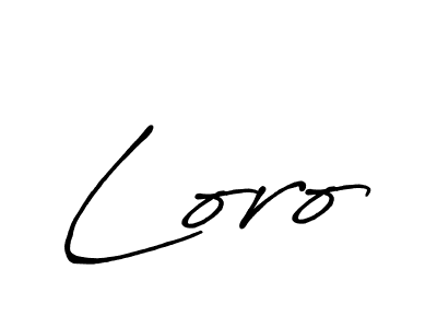 Also You can easily find your signature by using the search form. We will create Loro name handwritten signature images for you free of cost using Antro_Vectra_Bolder sign style. Loro signature style 7 images and pictures png