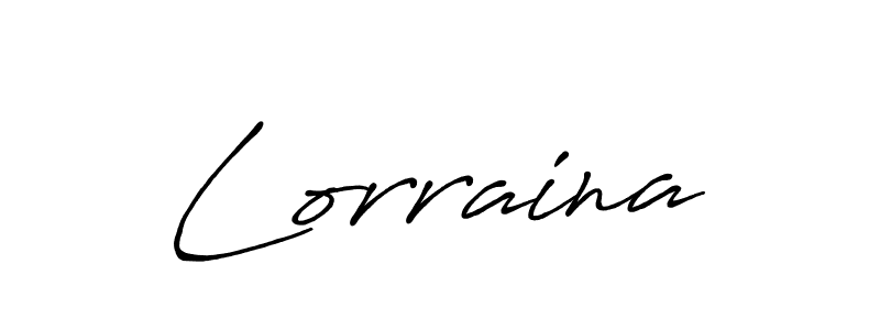 Make a beautiful signature design for name Lorraina. With this signature (Antro_Vectra_Bolder) style, you can create a handwritten signature for free. Lorraina signature style 7 images and pictures png