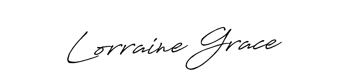 How to make Lorraine Grace name signature. Use Antro_Vectra_Bolder style for creating short signs online. This is the latest handwritten sign. Lorraine Grace signature style 7 images and pictures png