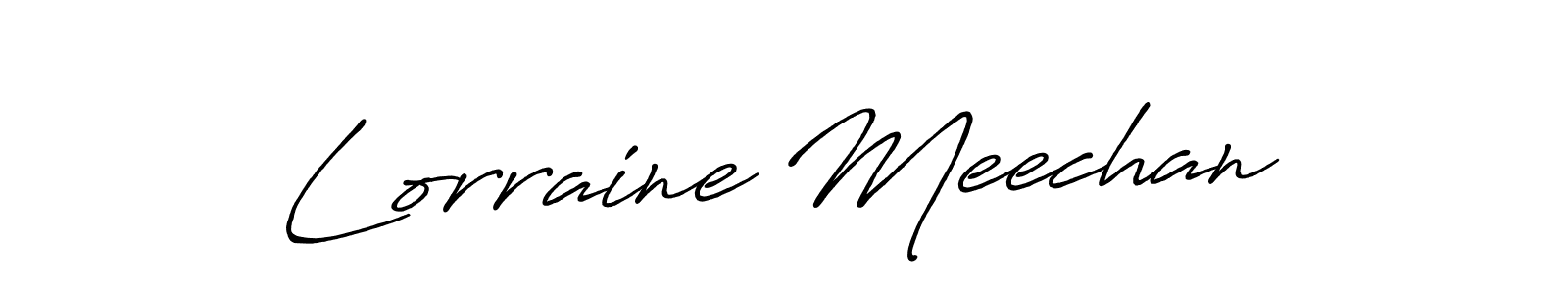 Make a beautiful signature design for name Lorraine Meechan. With this signature (Antro_Vectra_Bolder) style, you can create a handwritten signature for free. Lorraine Meechan signature style 7 images and pictures png