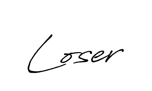Use a signature maker to create a handwritten signature online. With this signature software, you can design (Antro_Vectra_Bolder) your own signature for name Loser. Loser signature style 7 images and pictures png