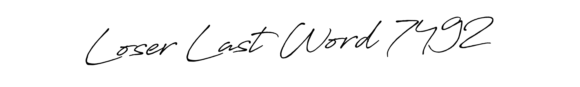 The best way (Antro_Vectra_Bolder) to make a short signature is to pick only two or three words in your name. The name Loser Last Word 7492 include a total of six letters. For converting this name. Loser Last Word 7492 signature style 7 images and pictures png