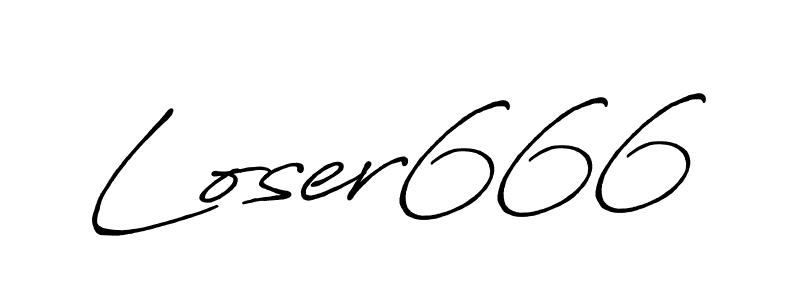 Make a beautiful signature design for name Loser666. With this signature (Antro_Vectra_Bolder) style, you can create a handwritten signature for free. Loser666 signature style 7 images and pictures png