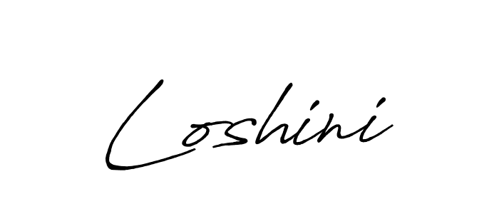 Use a signature maker to create a handwritten signature online. With this signature software, you can design (Antro_Vectra_Bolder) your own signature for name Loshini. Loshini signature style 7 images and pictures png