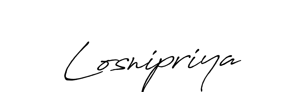 Use a signature maker to create a handwritten signature online. With this signature software, you can design (Antro_Vectra_Bolder) your own signature for name Losnipriya. Losnipriya signature style 7 images and pictures png