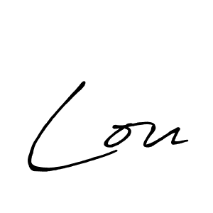 How to make Lou name signature. Use Antro_Vectra_Bolder style for creating short signs online. This is the latest handwritten sign. Lou signature style 7 images and pictures png