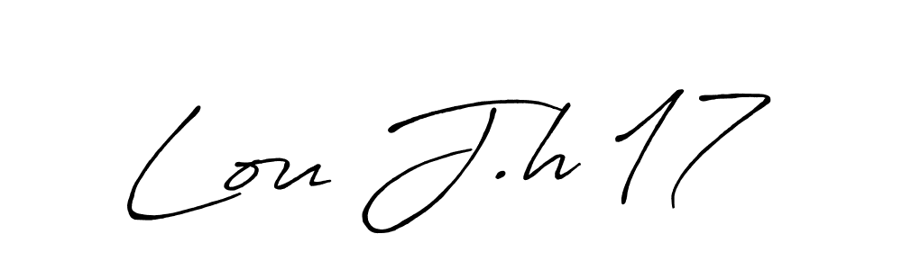 How to make Lou J.h 17 name signature. Use Antro_Vectra_Bolder style for creating short signs online. This is the latest handwritten sign. Lou J.h 17 signature style 7 images and pictures png