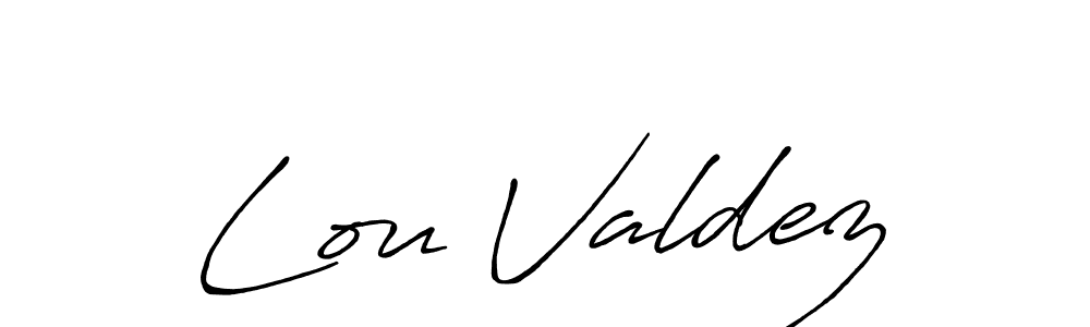 Use a signature maker to create a handwritten signature online. With this signature software, you can design (Antro_Vectra_Bolder) your own signature for name Lou Valdez. Lou Valdez signature style 7 images and pictures png