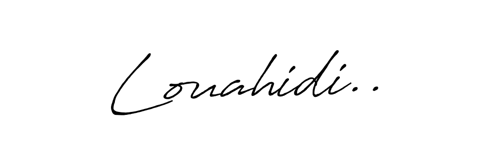 Create a beautiful signature design for name Louahidi... With this signature (Antro_Vectra_Bolder) fonts, you can make a handwritten signature for free. Louahidi.. signature style 7 images and pictures png